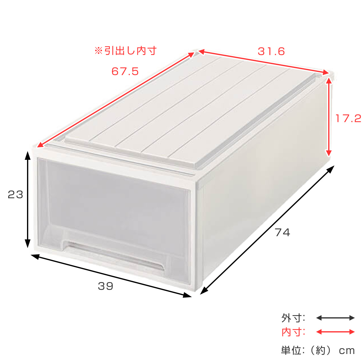 収納ケース Fitsケースに積み重ねられる ビ...の詳細画像2