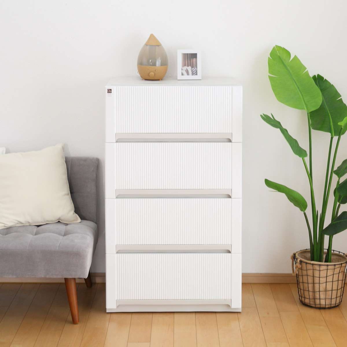 サンコープラスチック チェスト オーラ ワイド 深型 4段 収納 （ 幅65