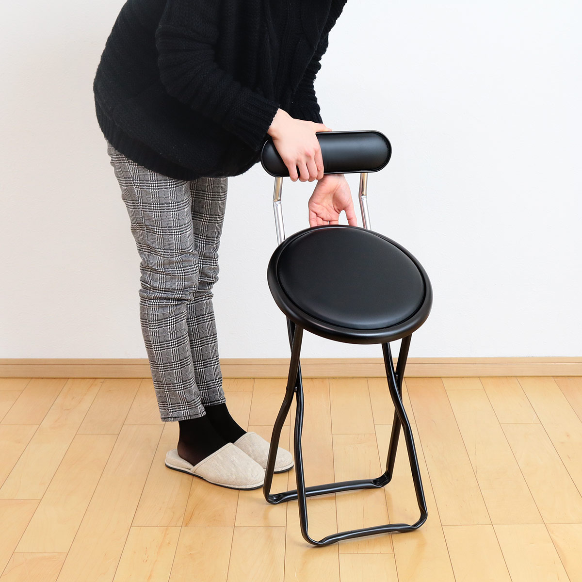 ルネセイコウ 折りたたみ椅子 同色2脚セット 座面高44cm キャプテン