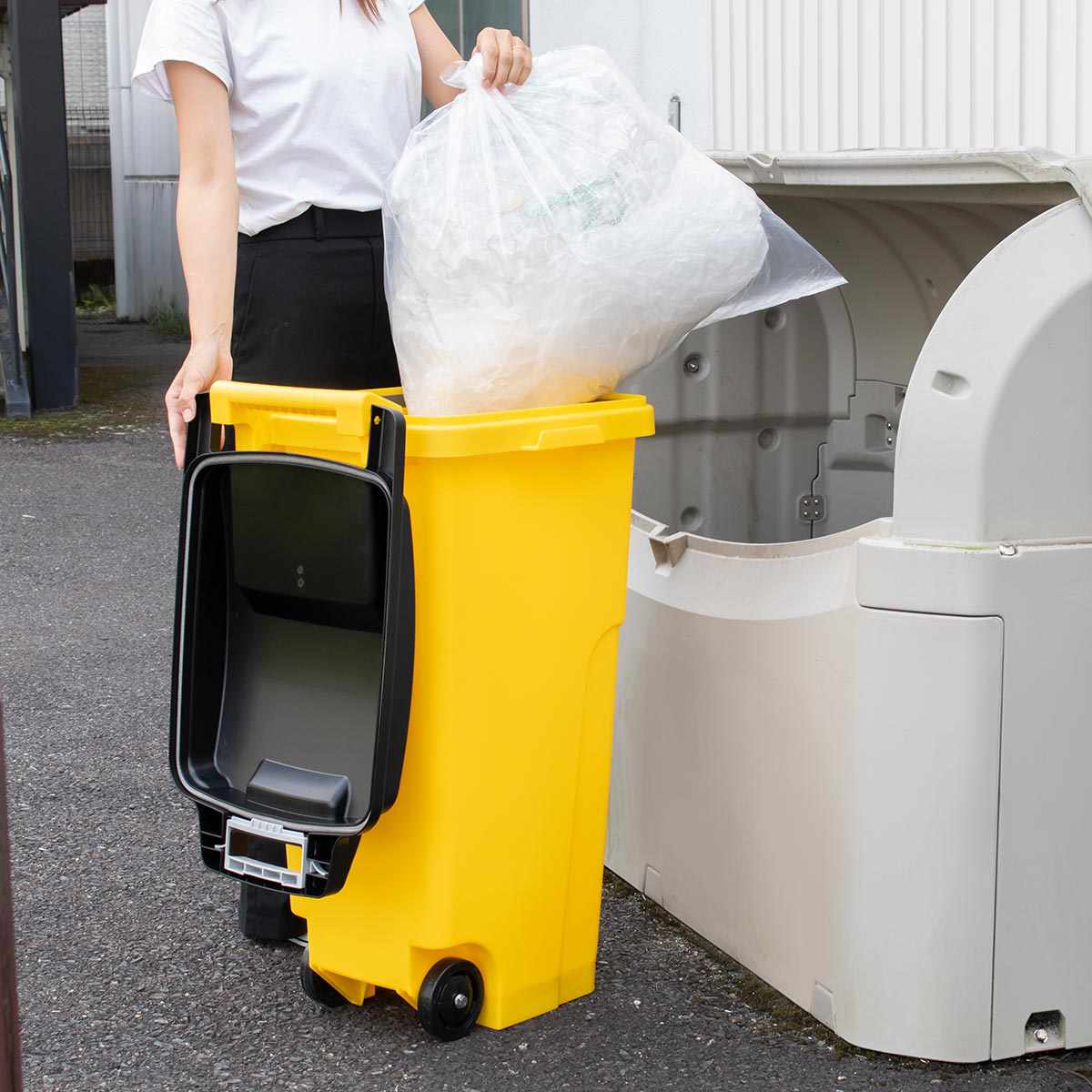 ゴミ箱 70L 屋外兼用 2輪 （ ごみ箱 70リットル 大容量 屋外 屋内 兼用