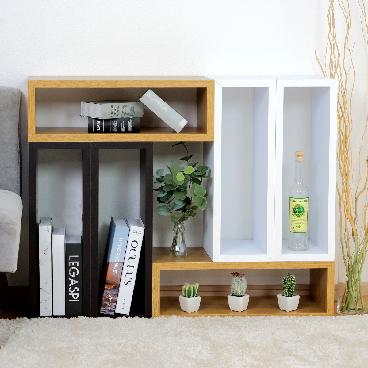 東谷 オープンラック 4個セット パズルラック 箱型 小 幅54cm