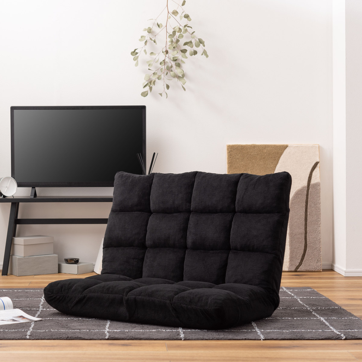 東谷 ソファ 幅84cm フロアソファ 14段階 リクライニング ファブリック