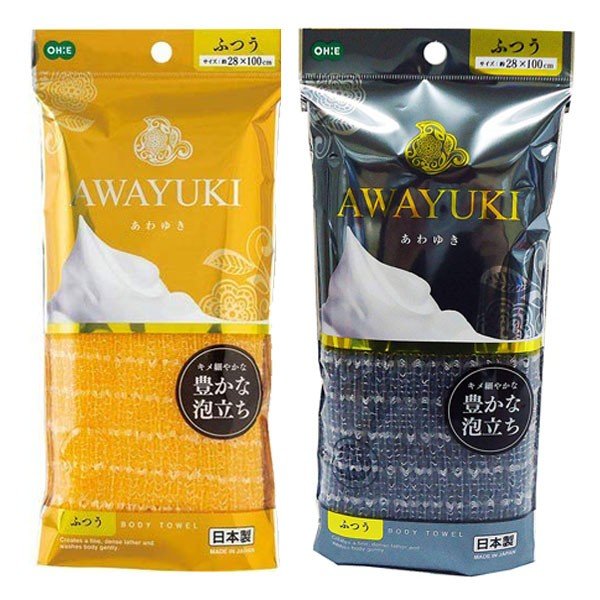 ボディタオル オーエ あわゆき ナイロンタオル ふつう オレンジ