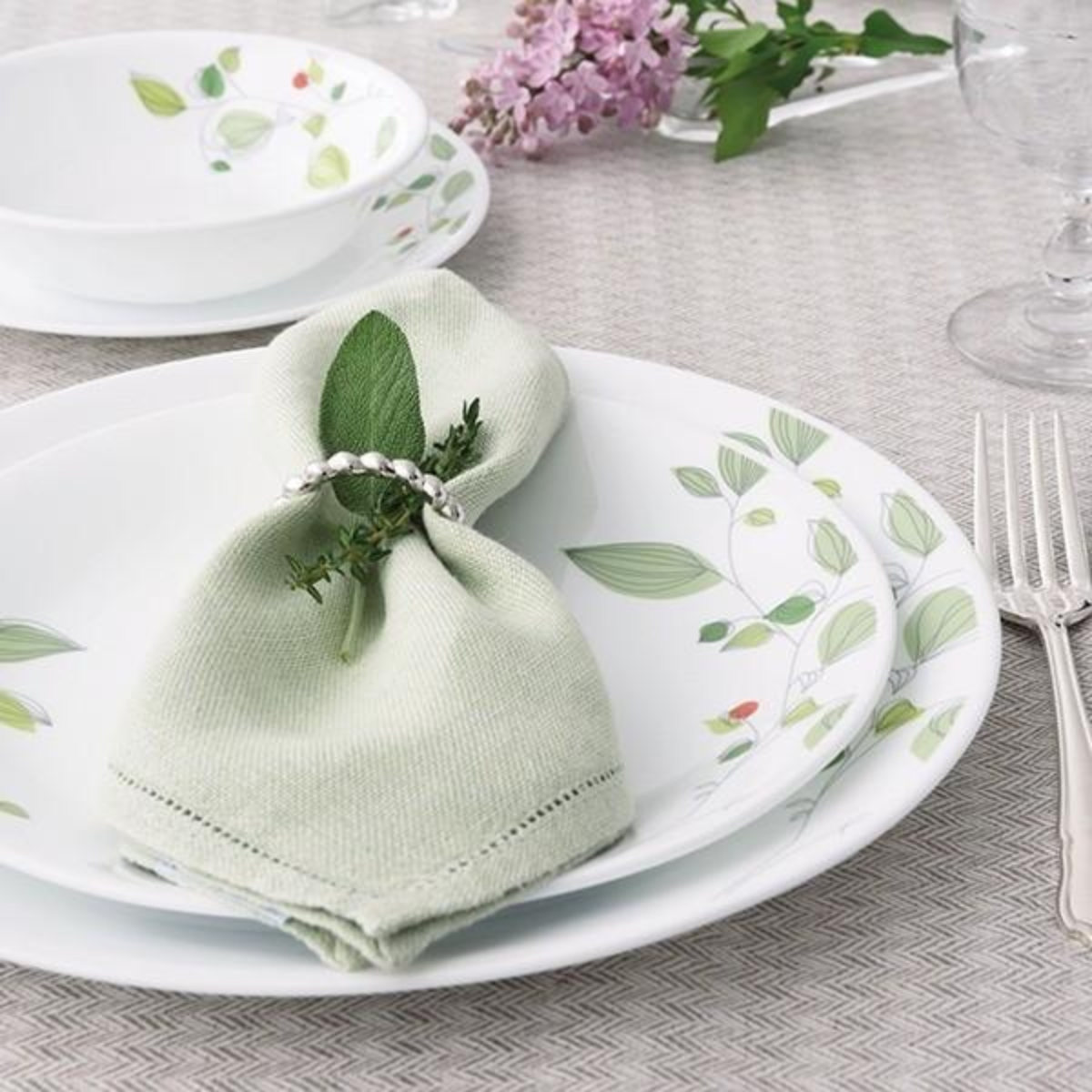 パール金属 プレート 26cm コレール CORELLE 白 食器 皿 グリーン