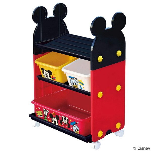 おもちゃ 収納ラック 3段 ミッキーマウス トイステーション （ 収納 棚 