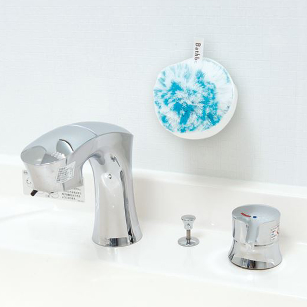 バスボンくん 洗面台スッキリポンポン 抗菌ケース付 ピンク