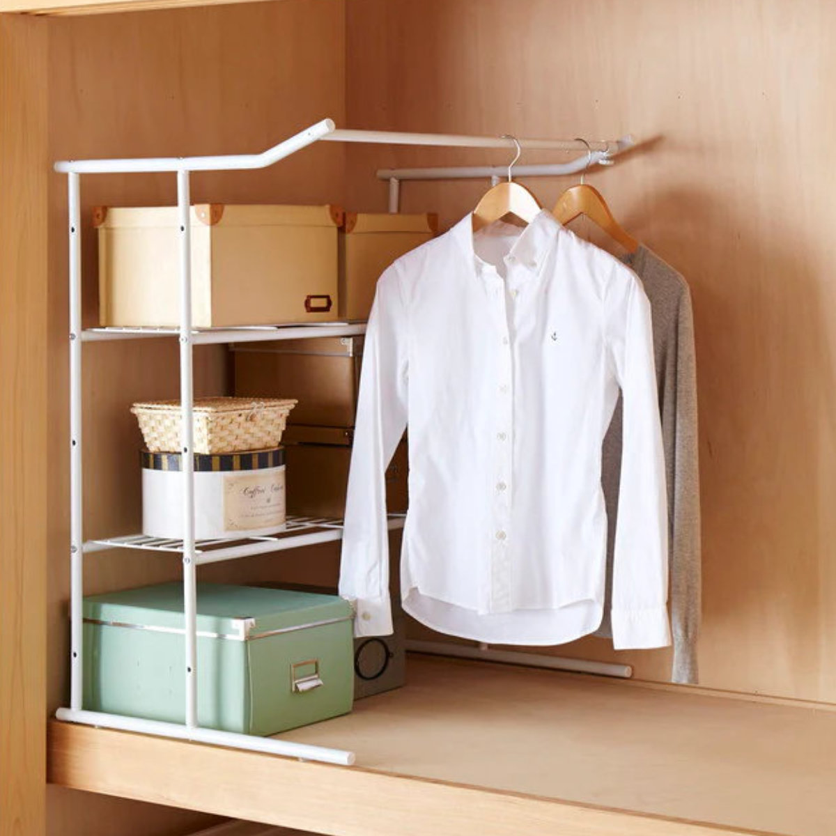 平安伸銅工業 押入れ収納 押入れ伸縮ハンガーシェルフ ハンガーラック