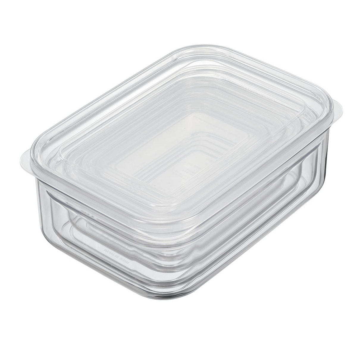 透明プラスチック食品保存容器 中型 保存容器 1.32L マイクロクリア フードケース L クリア （ 密閉