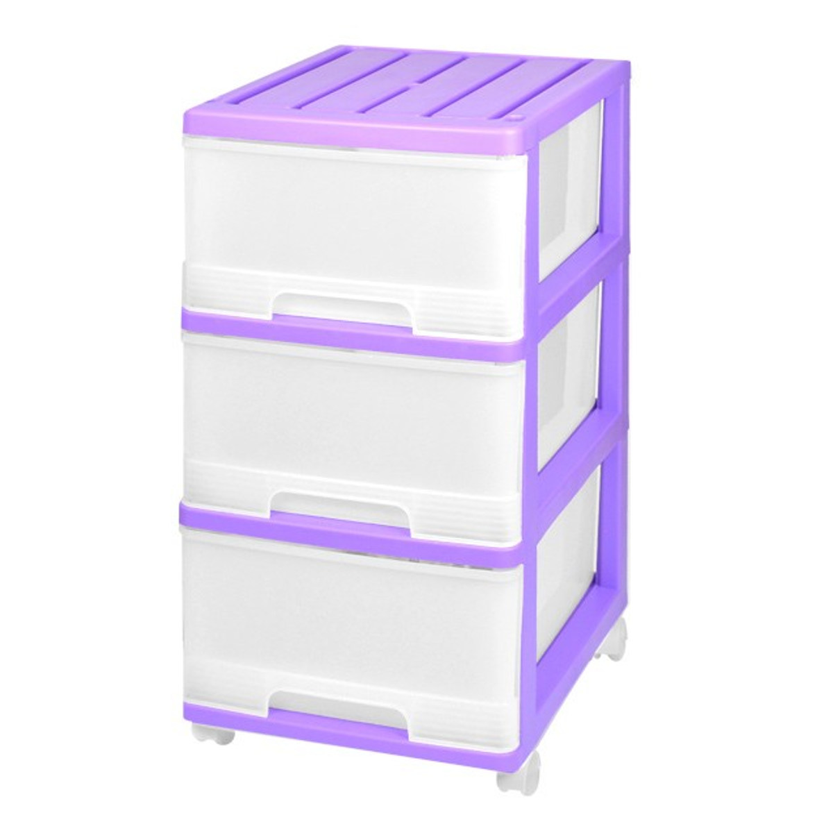 収納ケース 深型 3段 引き出し カラフルカラー キャスター付き