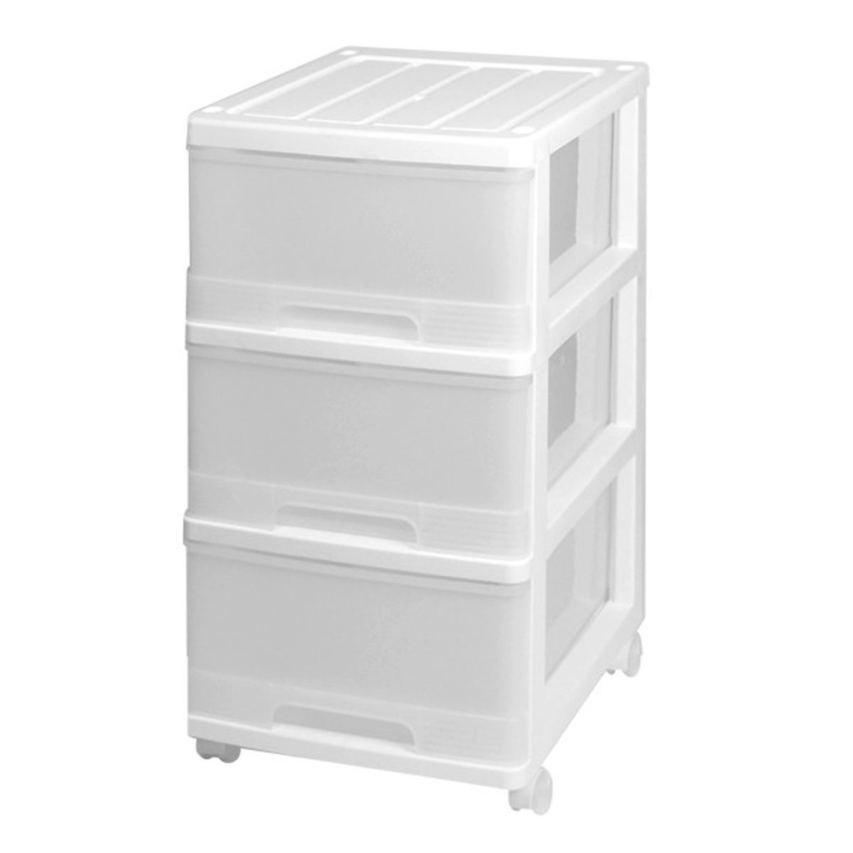 収納ケース 深型 3段 引き出し カラフルカラー キャスター付き
