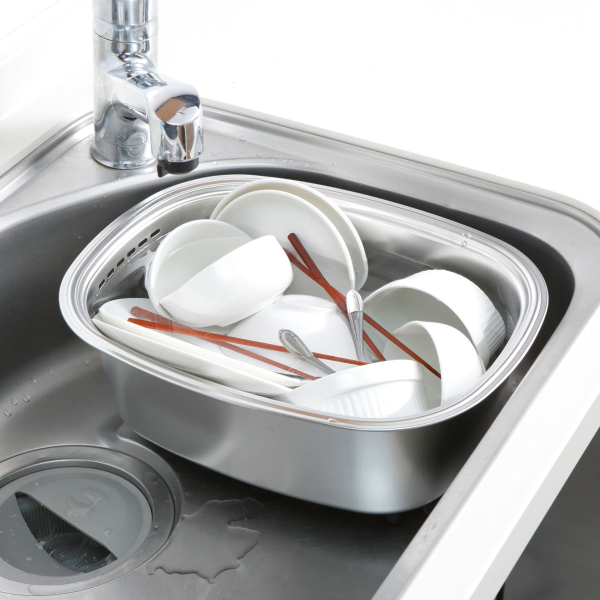 アーネスト（Arnest） 洗い桶 ステンレス製 ゴム脚付き （ ステンレス