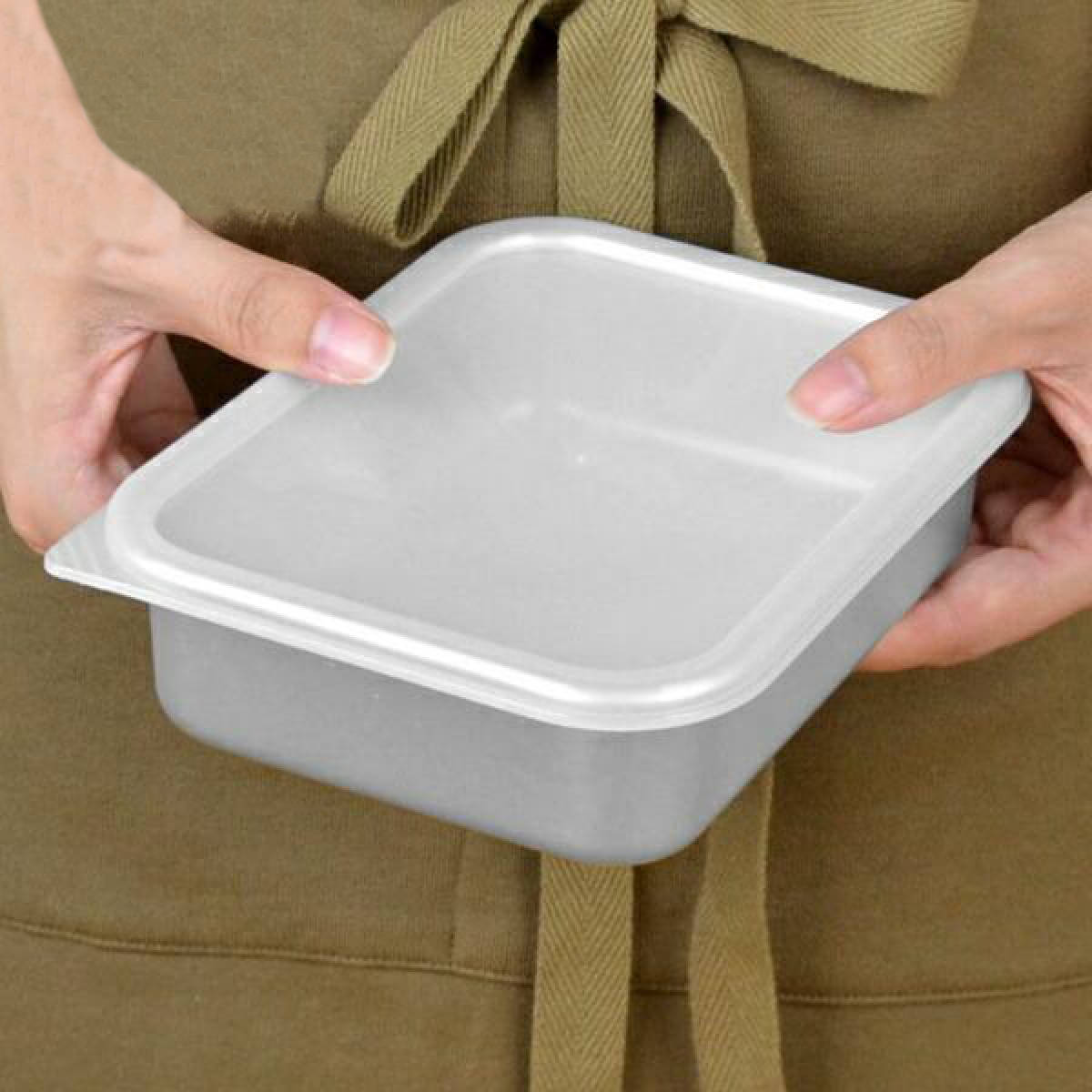 保存容器 アルミ保存容器 浅型 小 0.7L 蓋付き （ アルミ製 冷凍OK