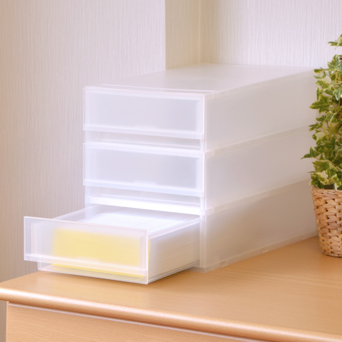 伸和（SHINWA） レターケース A4 幅27.2×奥行35.6×高さ32.9cm 3段 収納