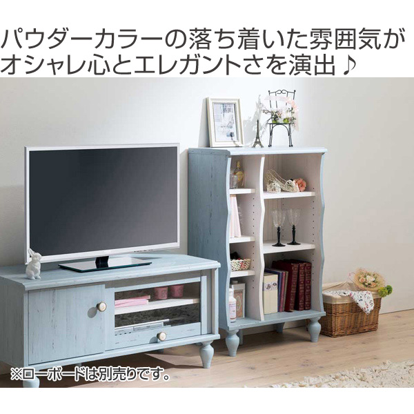 フレンチシャビー　アンティークラック 本棚 フリーラック アンティーク調 ろくろ脚 フレンチシャビー 幅約