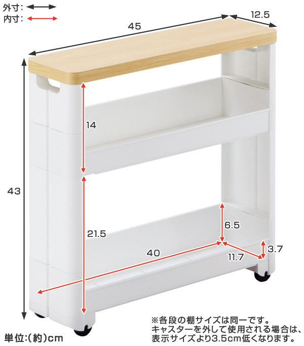 隙間収納 トイレ収納 スリム スマートワゴン ...の詳細画像2