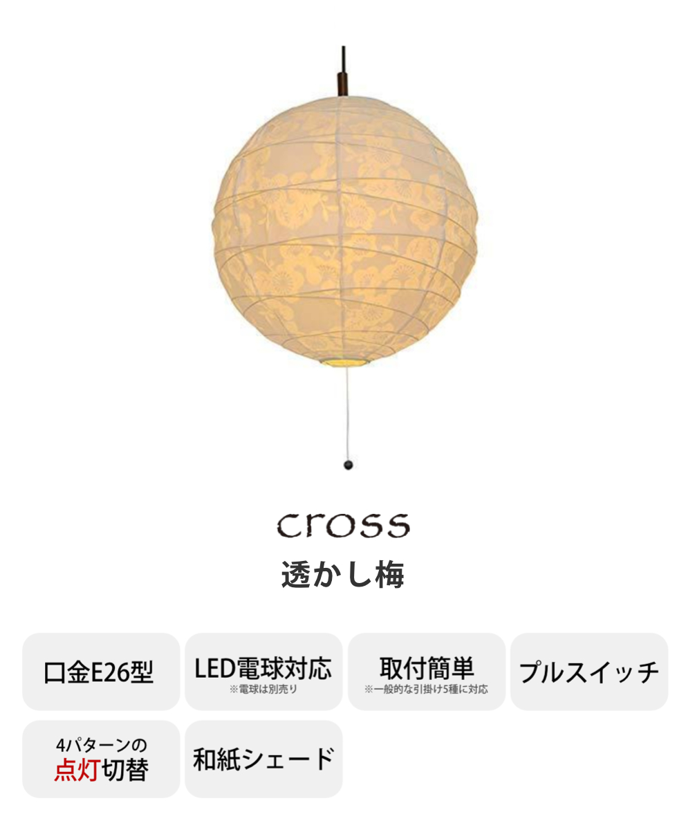 ペンダントライト 2灯 透かし梅 美濃和紙 日本製 （ 照明 天井 和風