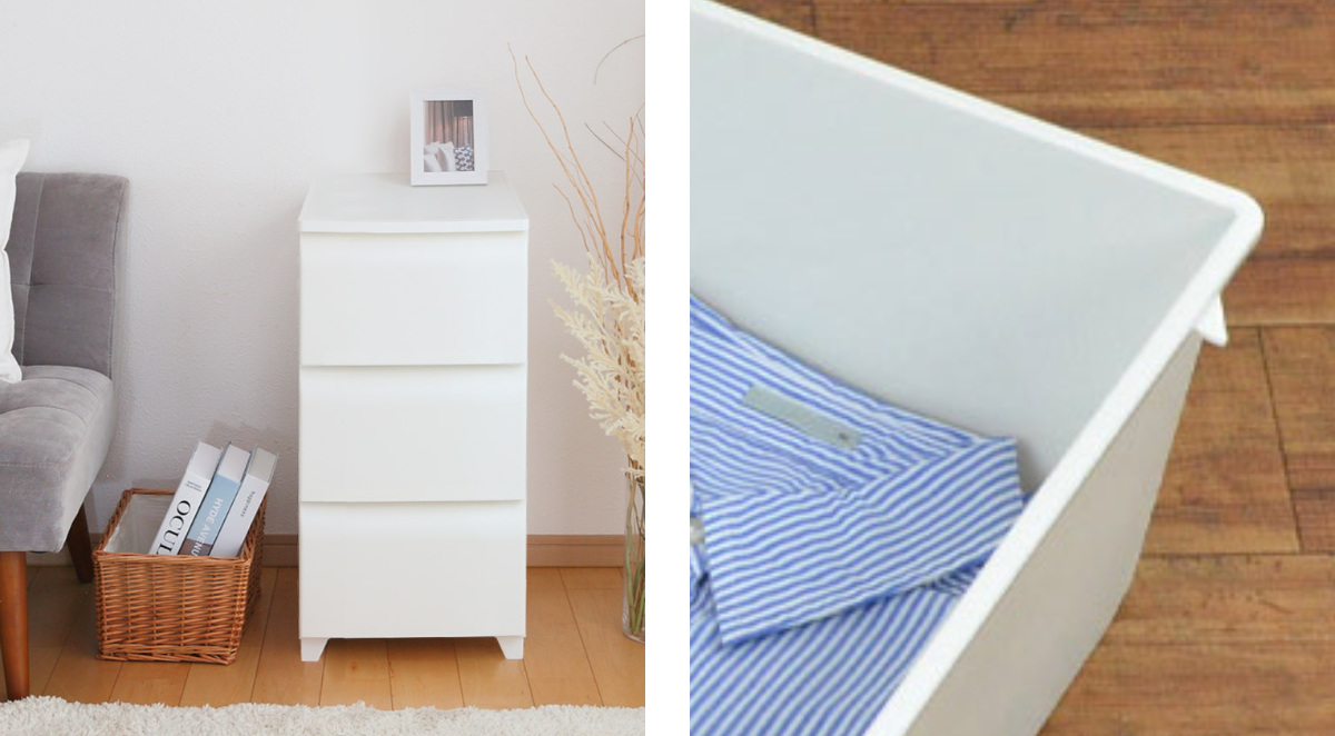 平和工業 チェスト 3段 幅34cm ノーデュス スリム プラスチック