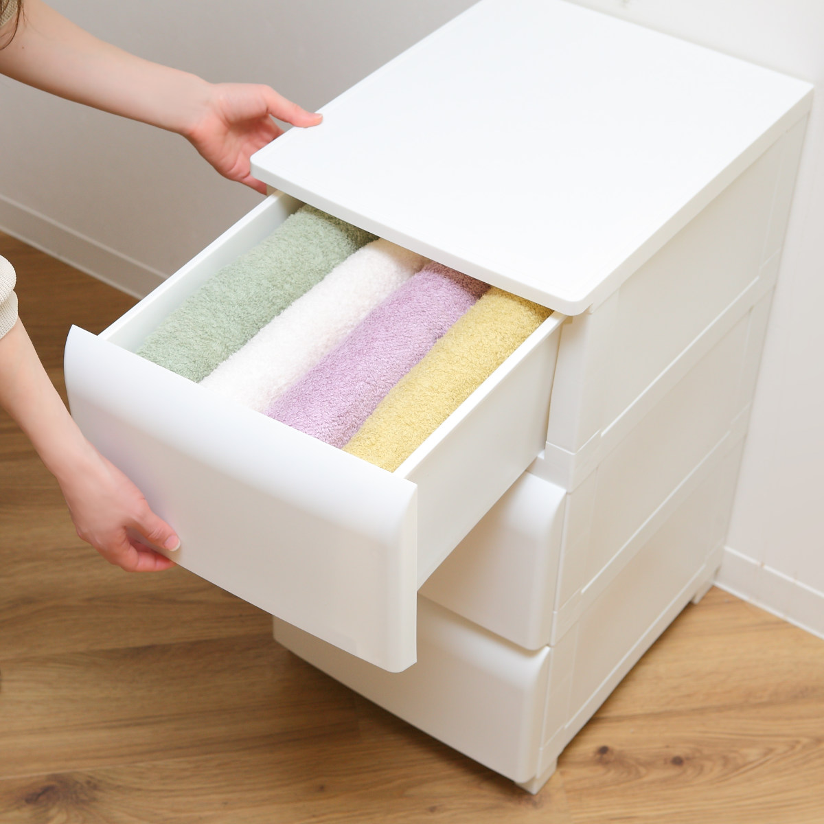 平和工業 チェスト 3段 幅34cm ノーデュス スリム プラスチック