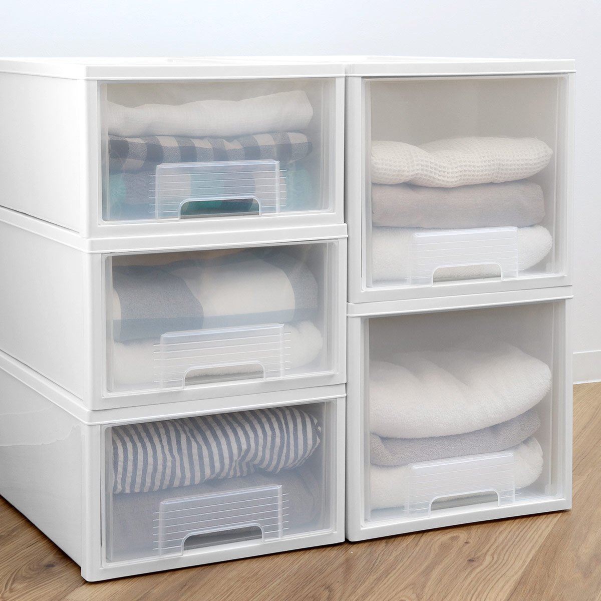 平和工業 収納ケース 同色6個セット クローゼット 浅型 ファインテナー