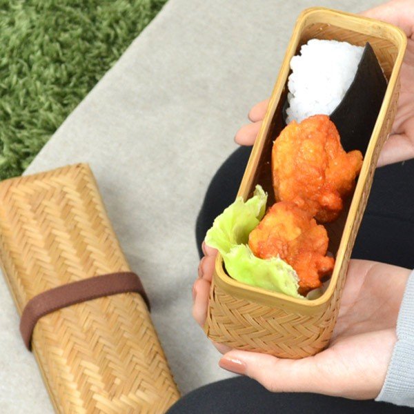 お弁当箱 網代弁当箱 小 竹製 バンド付 （ サンドイッチケース 和風