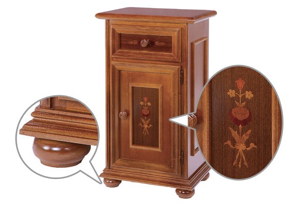 TELスタンド 電話台 クラシック調 片開き 引出し付 イタリア製 幅46cm