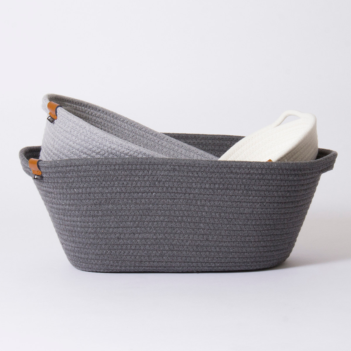 東洋ケース（TOYOCASE） バスケット かご L MOC オーバル型 ロープ