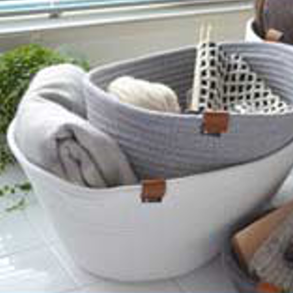 東洋ケース（TOYOCASE） バスケット かご L MOC オーバル型 ロープ