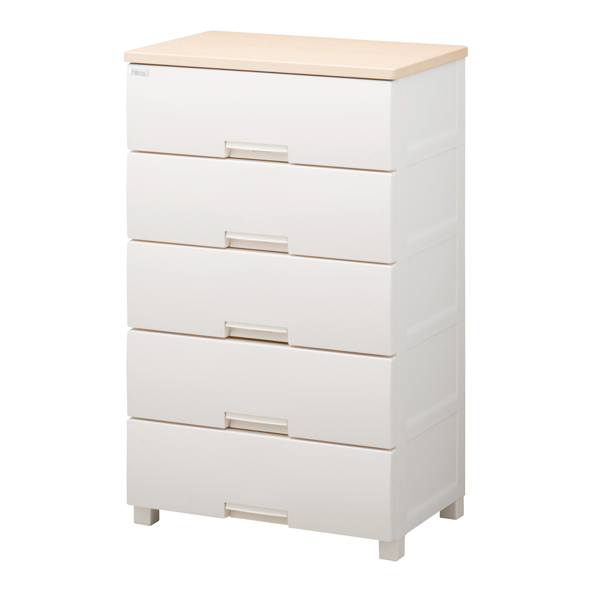 カジュアルな5段チェスト ナチュラルカラー スチール枠×不織布の引き出し tenmafitsworld_4904746080035