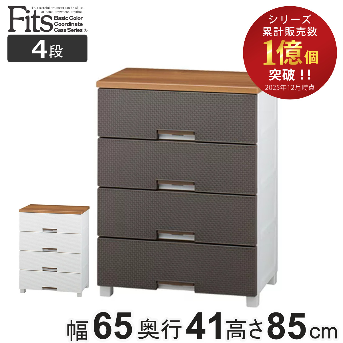 Fits チェスト フィッツプラス メッシュ 4段 幅65×奥行41×高さ85cm