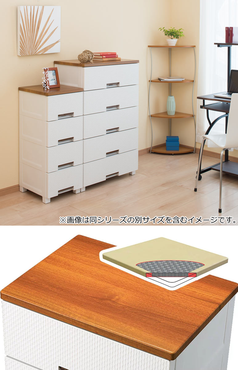 チェスト フィッツプラス メッシュ 5段 幅65×奥行41×高さ105cm FM6505 （ Fits プラスチック 引き出し 日本製 完成品 ）  チェスト、タンス