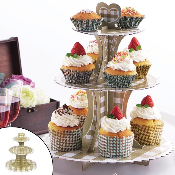 ティースタンド リトルリッチ スイーツスタンド 3段 紙製 組立式