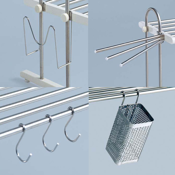 水切りラック 2段 幅60cm ステンレス アクセサリーセット 組立式