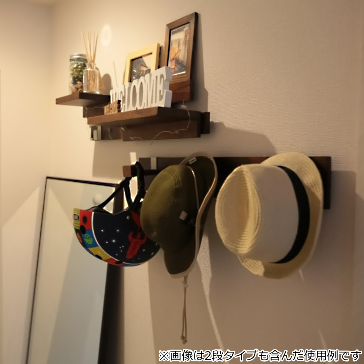 OSMAC 壁掛け すのこ 幅60×奥行3×高さ9cm 壁に付けられるすのこ 1段