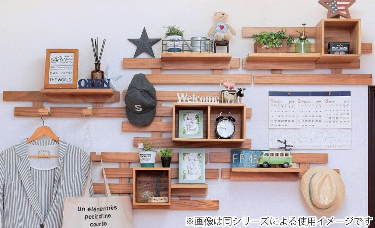 OSMAC 壁掛け すのこ 幅66×奥行3×高さ29cm 壁に付けられるすのこ 4段