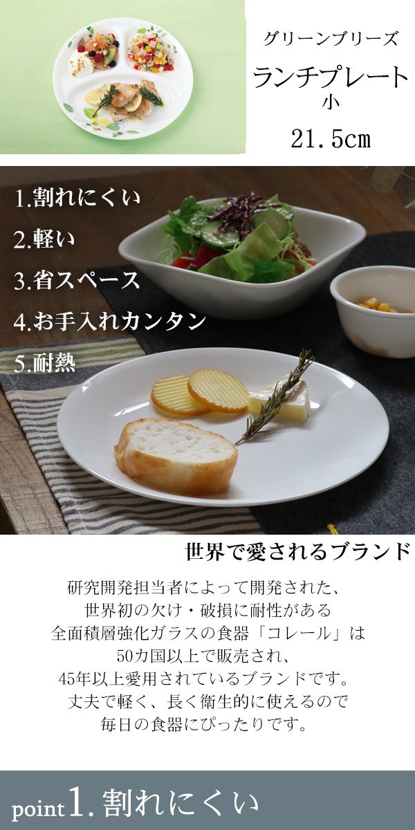 楽天市場】プレート 17cm コレール CORELLE 白 食器 皿 グリーン