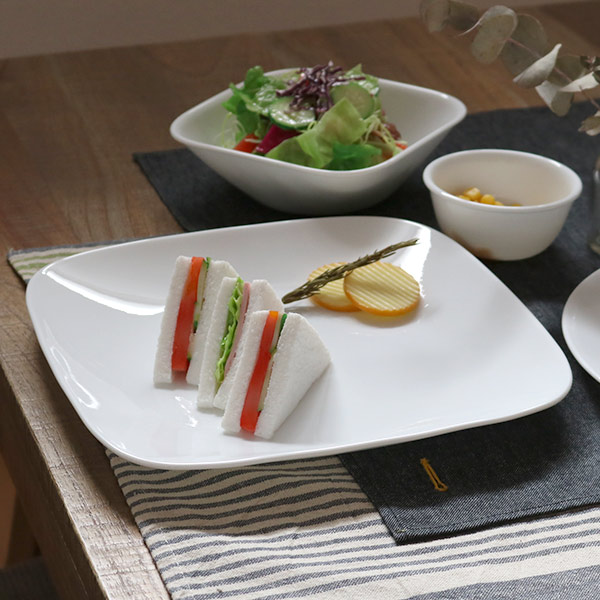 パール金属 プレート 26.5cm CORELLE コレール スクエア 角皿