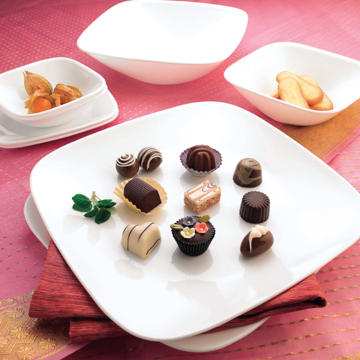 パール金属 ボウル 23cm コレール CORELLE スクエア 白 食器 皿 角皿