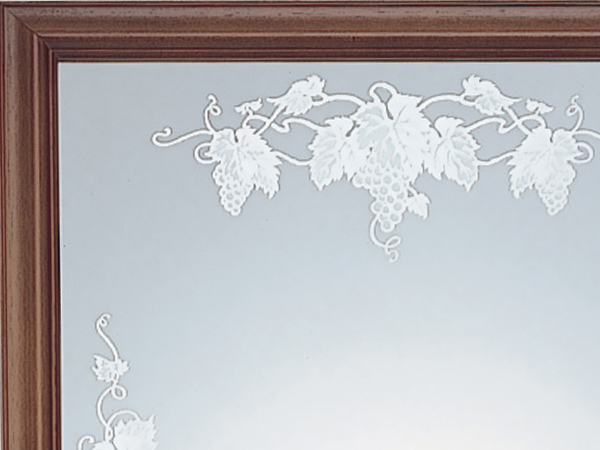 壁掛けミラー サンドブラスト加工 木製フレーム （ 鏡 ドレッサー 姿見