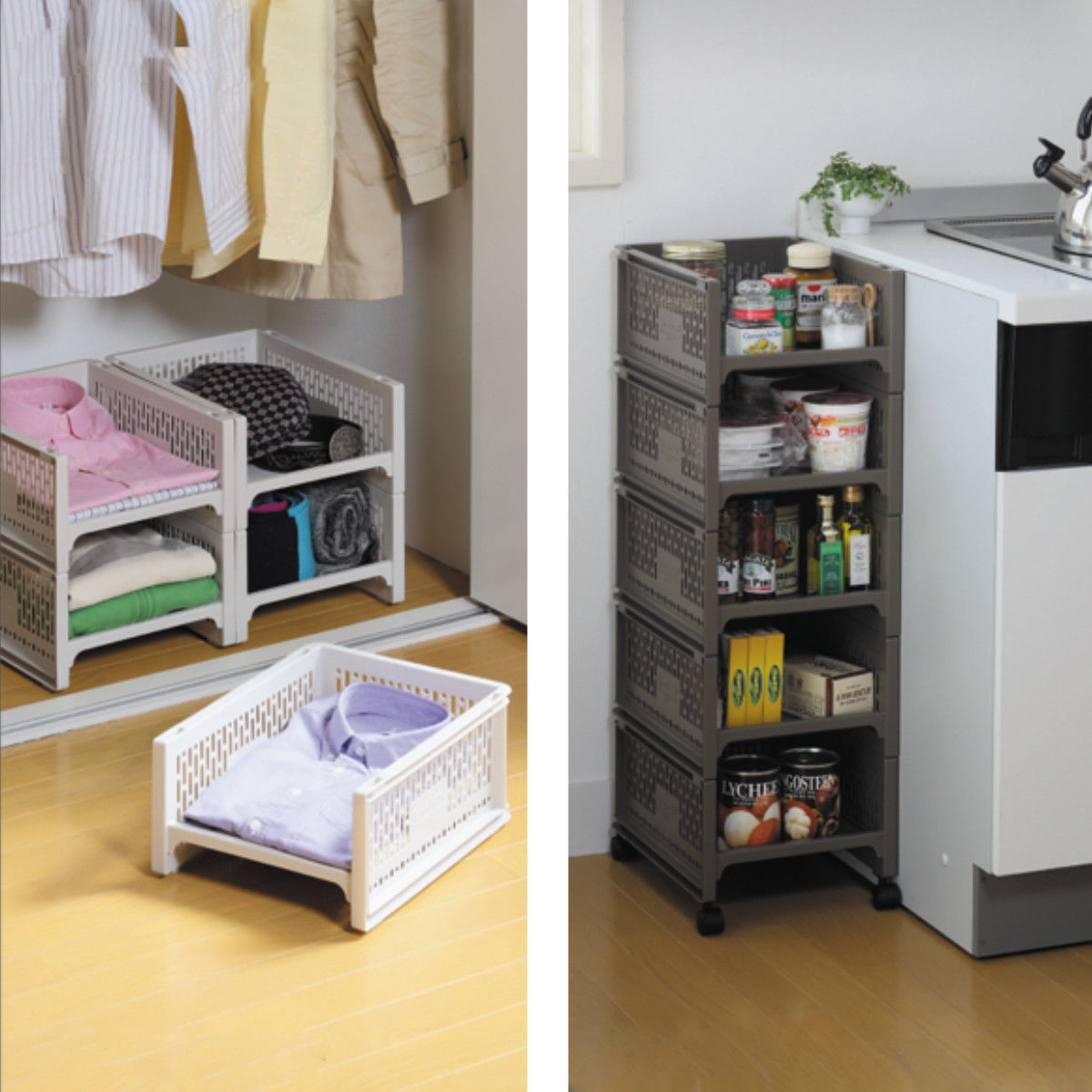 サンコープラスチック ラック WSM 幅27.8×奥行35.2×高さ17cm e-ラック