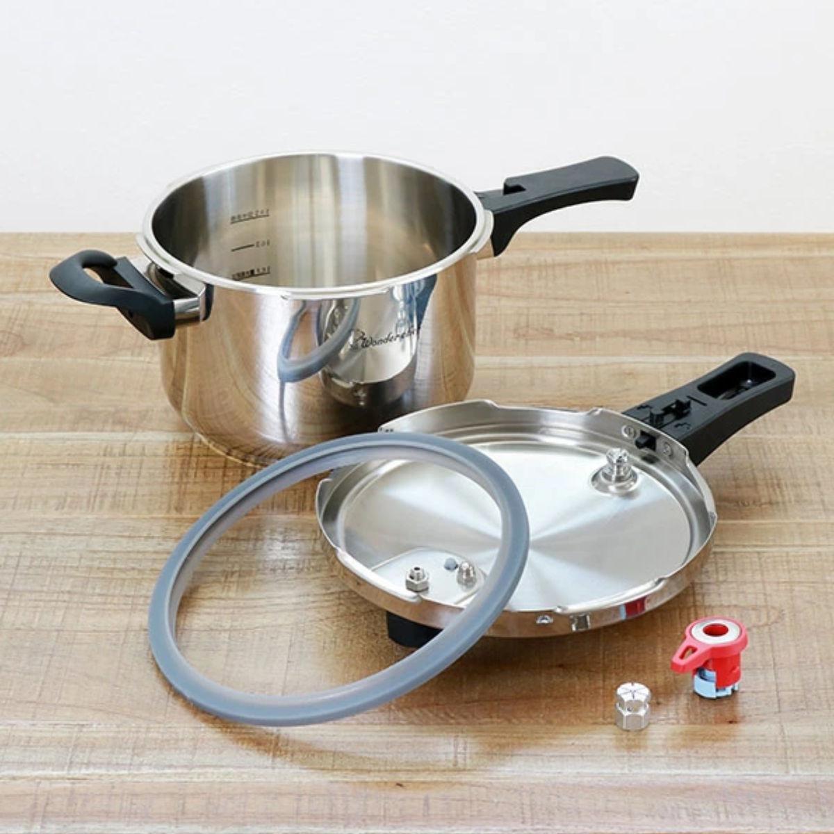 ワンダーシェフ 圧力鍋 4L IH対応 20cm 圧力切替 エリユム 片手圧力鍋