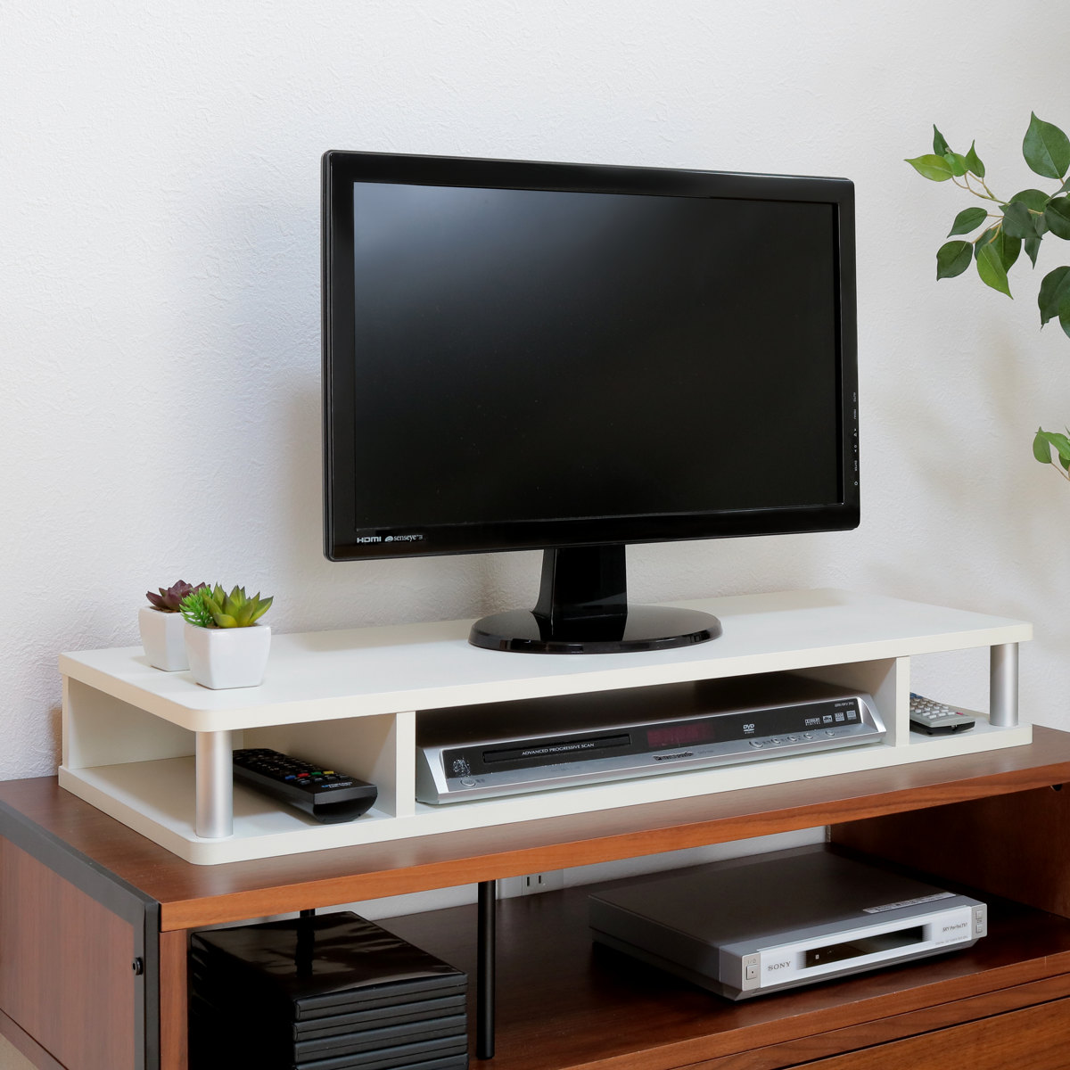 朝日木材加工 ちょい足しラック 幅79cm テレビ台 AVボード （ PC台