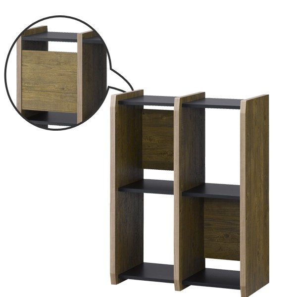 ダルマページ　2段シェルフ ダルマページ 2段シェルフ 本棚 ブックシェルフ 2列2段 古木風 アル