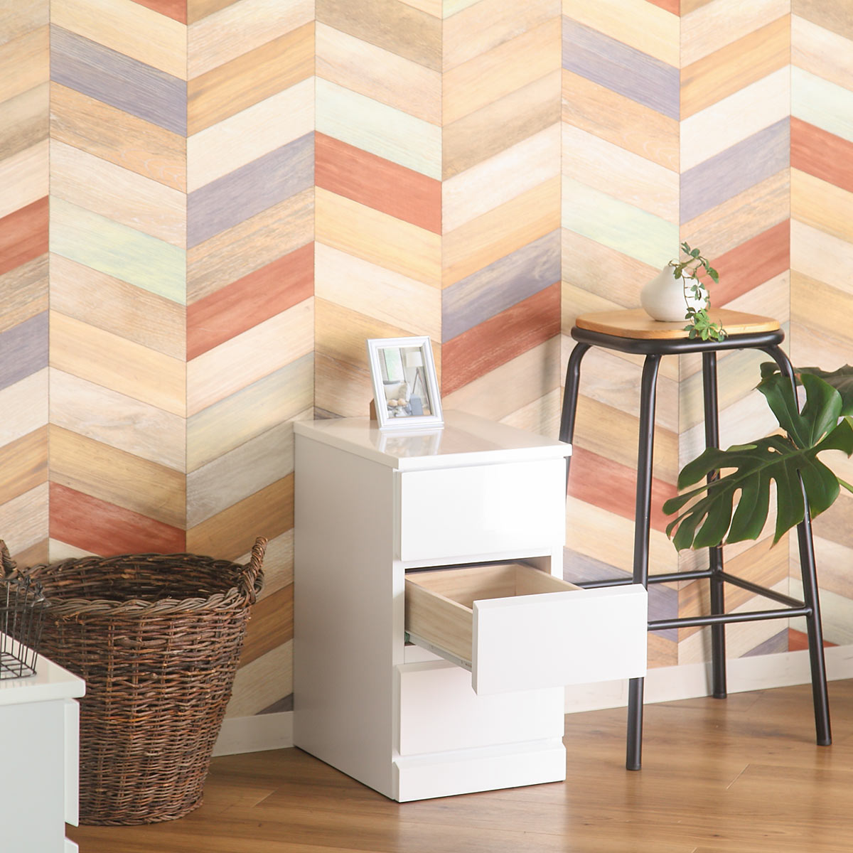 クロシオ スリムチェスト 3段 鏡面仕上げ 幅30cm （ 収納 チェスト