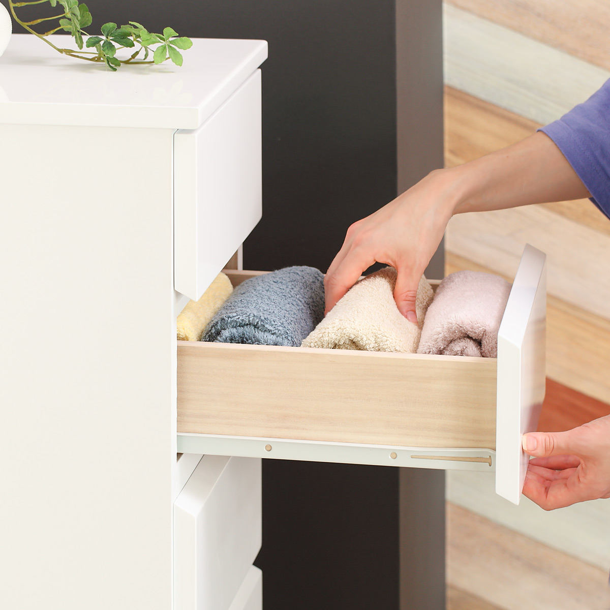 ホワイト鏡面 スリムサイドチェスト 5段 幅30cm シンプル鏡面 スリムサイドチェスト 5段 幅30cm シンプル鏡面 スリム