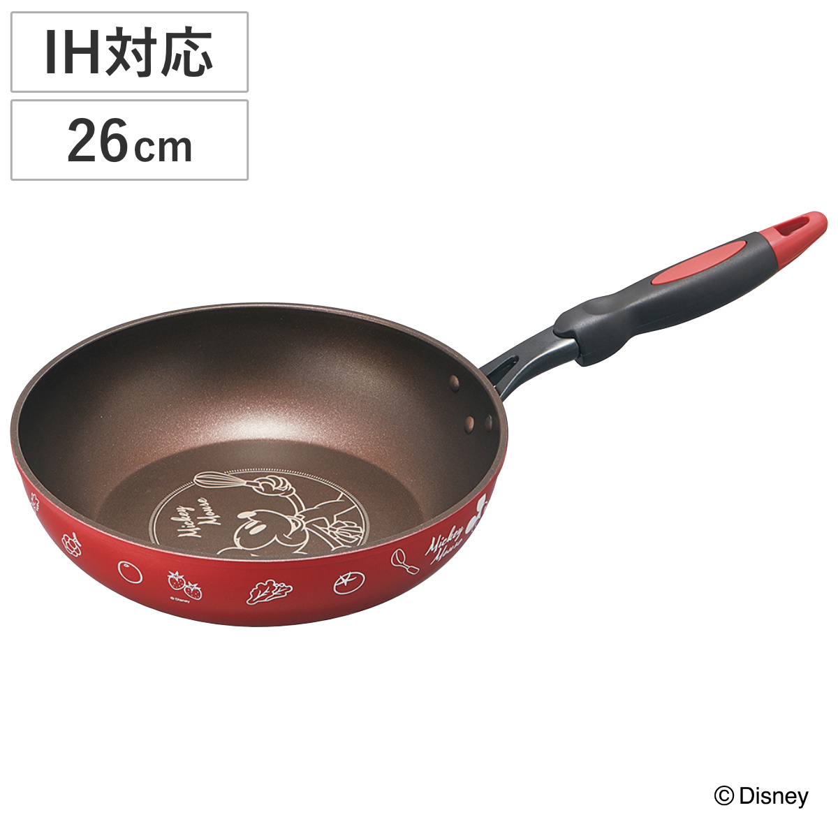 フライパン 26cm 深型 IH対応 ミッキーマウス ダイヤモンドコーティング