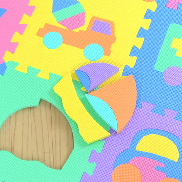 パズルマット ジョイントマット 乗り物 9枚入り 厚さ1.4cm （ フロア