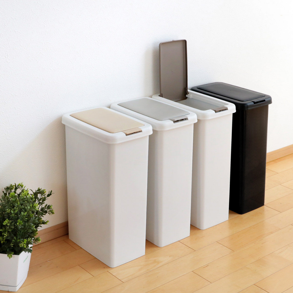 ゴミ箱 キッチン スリムプッシュ 30L キャスター付き （ ごみ箱 30