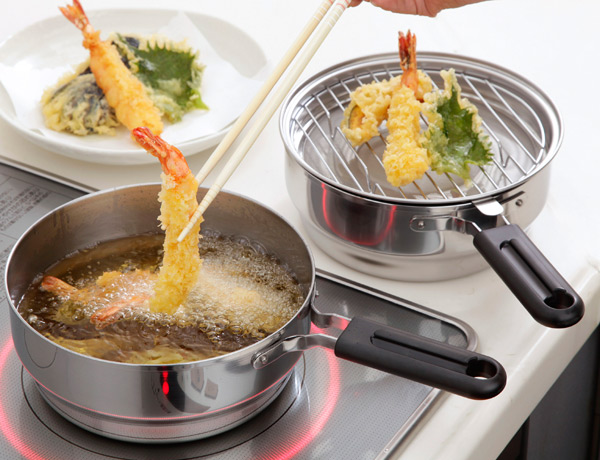 下村企販 天ぷら鍋 IH対応 オイルポット兼用揚げ鍋らく揚げダブル