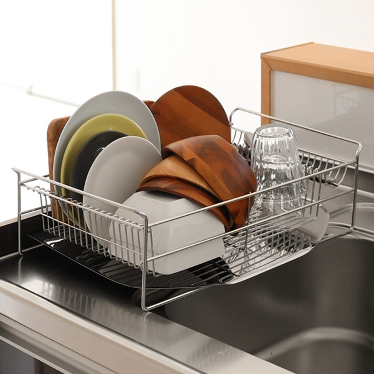 下村企販 水切りラック TSUBAME ウイング水切りバスケット ステンレス