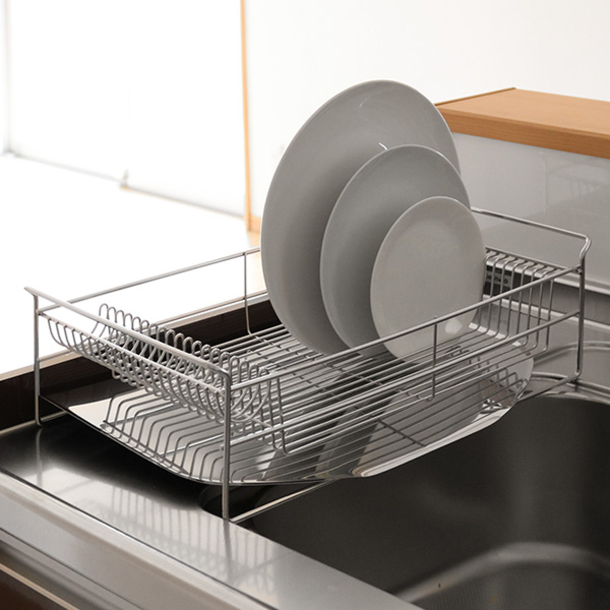 下村企販 水切りラック TSUBAME ウイング水切りバスケット ステンレス